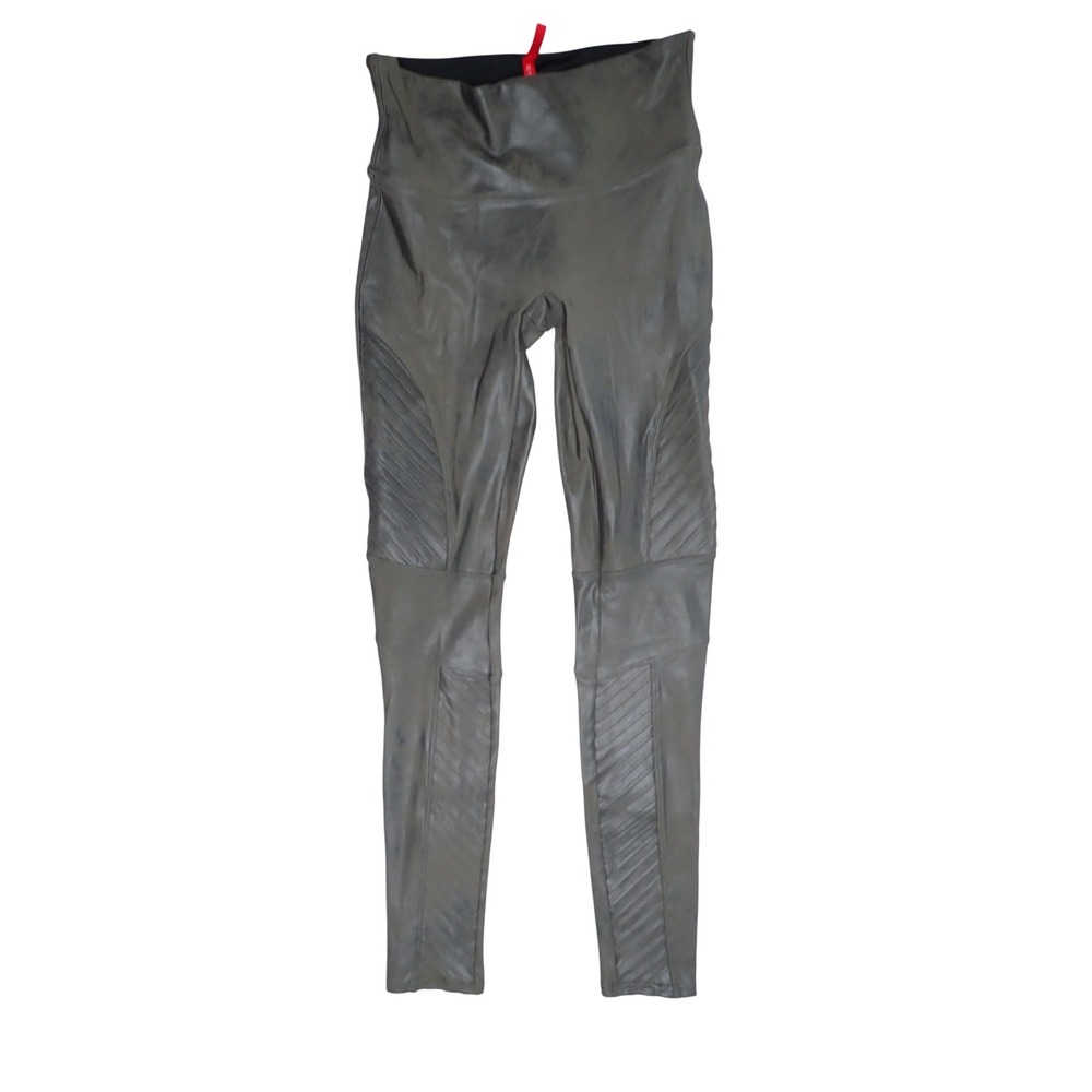 Spanx Women's Faux Leather Moto Leggings Grey Size S